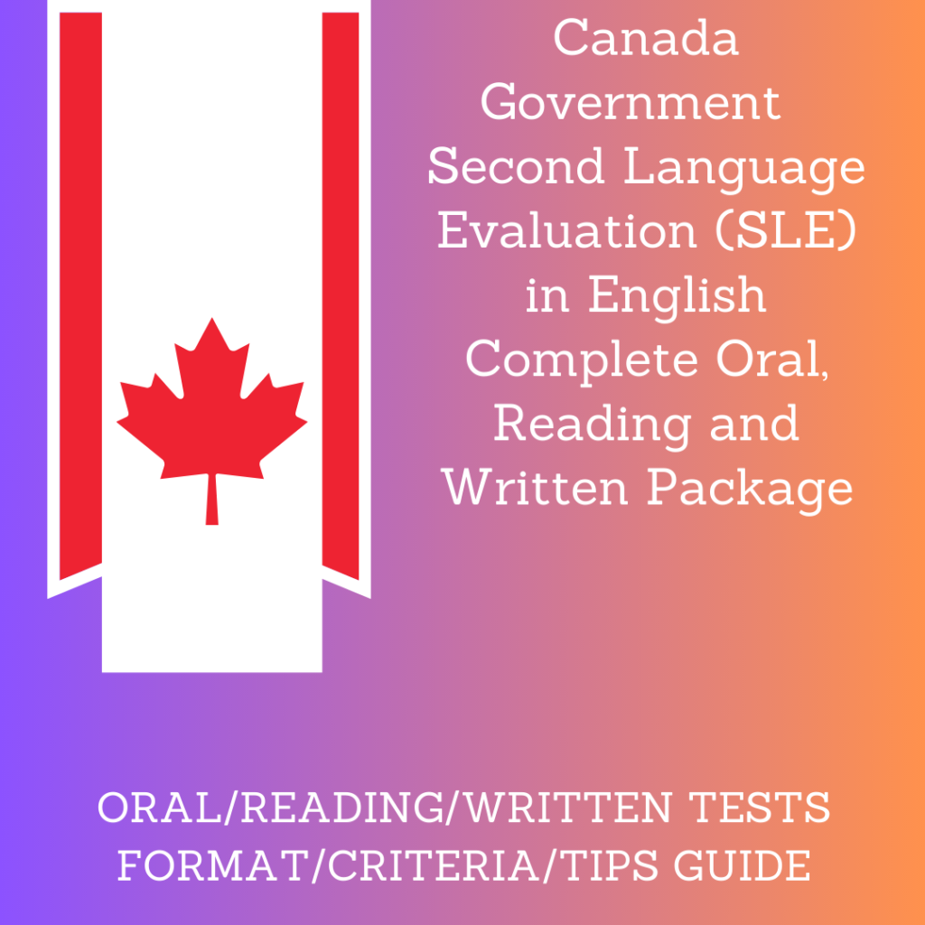 Canada Government Second Language Evaluation (SLE) In English ...